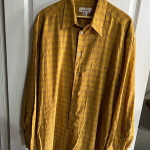 Ermenegildo Zegna Yellow Plaid Shirt